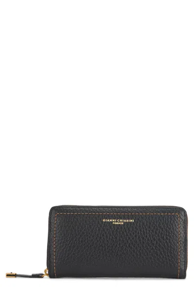 Gianni Chiarini Hammered Leather Wallet In Black