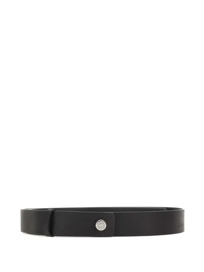 Gianni Chiarini Hammered Logo Belt In Black