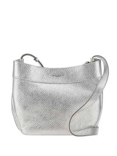 Gianni Chiarini Hammered Selena Leather Shoulder Bag In Silver