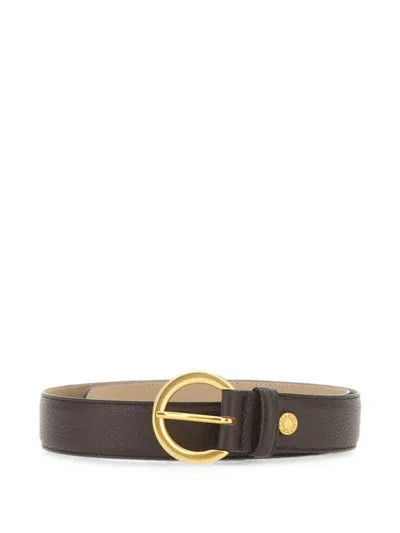 Gianni Chiarini Hammered-calf Leather Padded Belt In Brown