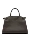 Gianni Chiarini Leather Shoulder Bag With Adjustable Strap And Top Handle In Brown