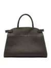 Gianni Chiarini Leather Shoulder Bag With Adjustable Strap And Top Handle In Brown