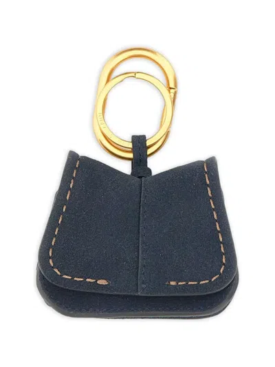 Gianni Chiarini Helena Contrast-stitch Keyring In Blue