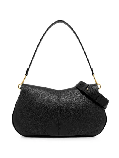 Gianni Chiarini Helena Grained Leather Clutch Bag In Black