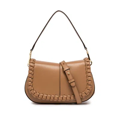 Gianni Chiarini Helena Round Bag In Tan Leather In Brown