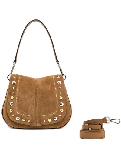 Gianni Chiarini Helena Round Shoulder Bag Adjustable Strap In Brown