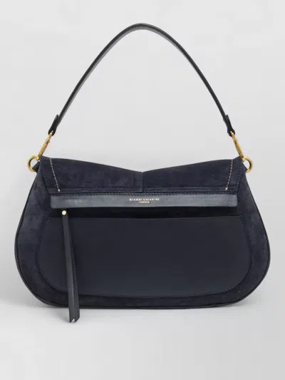 Gianni Chiarini Helena Round Clutch Bag Front Pocket Strap In Blue