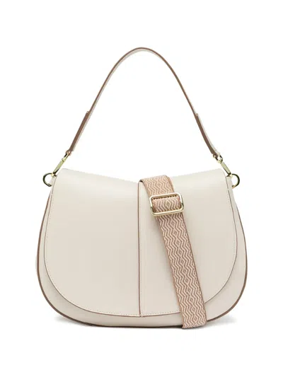Gianni Chiarini Helena Round Contrast Trim Shoulder Bag In Neutral