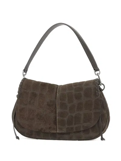 Gianni Chiarini Helena Round Crocodile-print Shoulder Bag