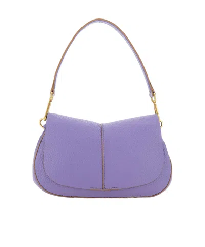 Gianni Chiarini Helena Round Foldover-top Shoulder Bag In Purple