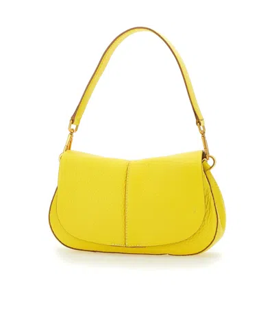 Gianni Chiarini Helena Round Foldover-top Shoulder Bag In Yellow