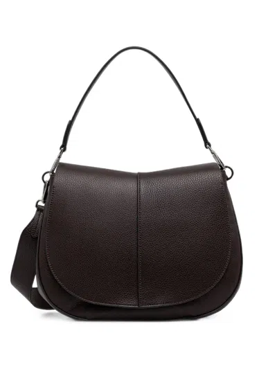 Gianni Chiarini Helena Round Grained-leather Shoulder Bag In Brown