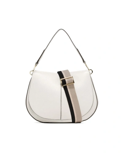 Gianni Chiarini Helena Round Large Ivory Bag In 3890marble