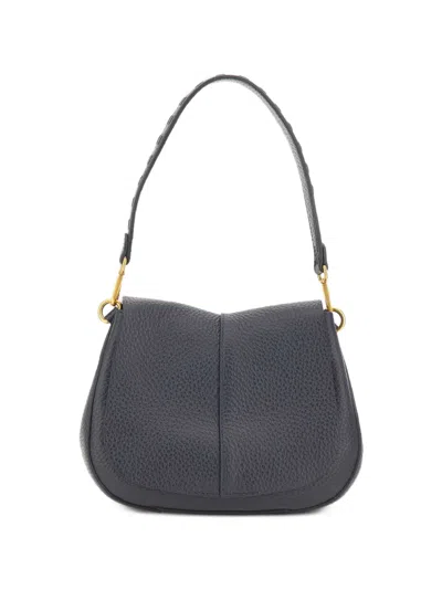 Gianni Chiarini Helena Round Leather Shoulder Bag In Gray