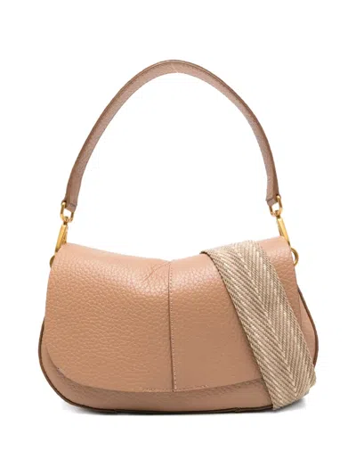 Gianni Chiarini Helena Round Leather Shoulder Bag In Neutral