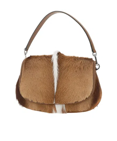 Gianni Chiarini Helena Round Shoulder Bag In Brown