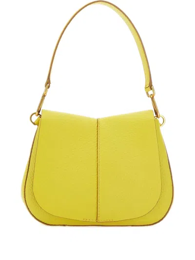 Gianni Chiarini Helena Round Shoulder Bag In Yellow