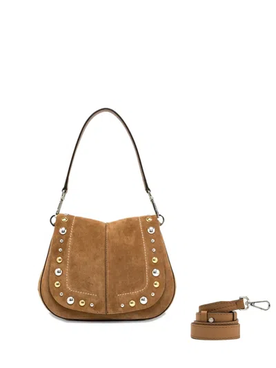 Gianni Chiarini Helena Round Shoulder Bag Adjustable Strap In Brown