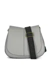 Gianni Chiarini Helena Round Textured-leather Shoulder Bag In Gray
