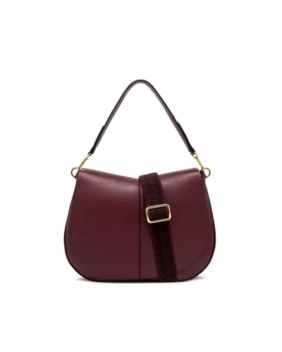 Gianni Chiarini Helena Round Wine Berry Crossbody Bag In Brown