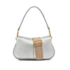 Gianni Chiarini Helena Shoulder Bag In Silver Leather In Silver