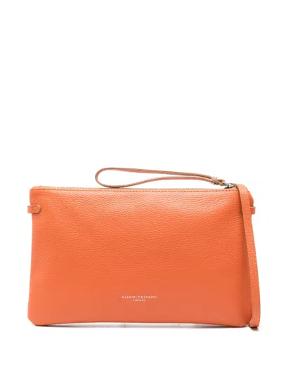 Gianni Chiarini Hermy Clutch Bag In Orange