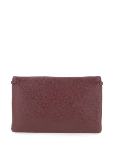 Gianni Chiarini Hermy Hammered Leather Clutch Bag In Red