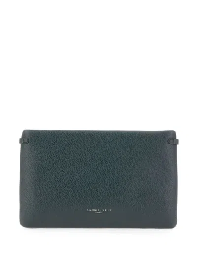 Gianni Chiarini Hermy Hammered-leather Clutch Bag In Green