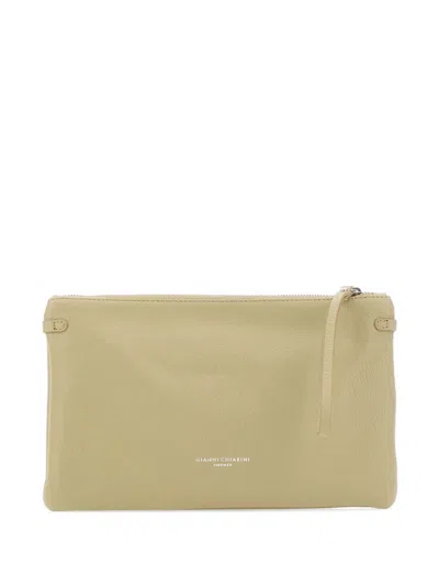 Gianni Chiarini Hermy Leather Clutch Bag In Green