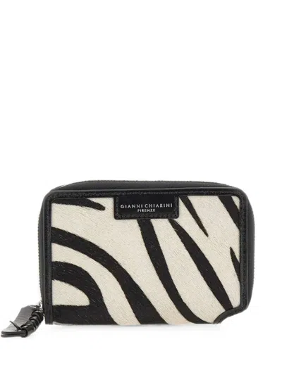 Gianni Chiarini Horsy Zebra-print Leather Wallet In Pink