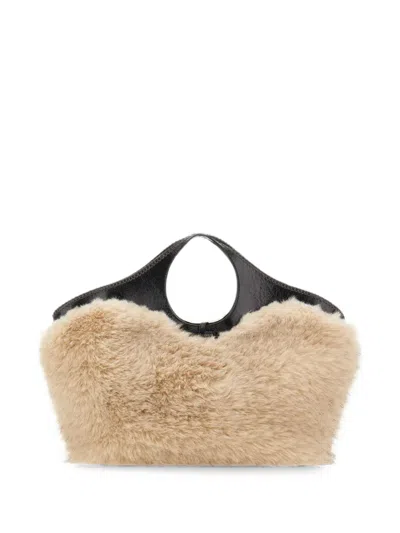 Gianni Chiarini Infinity Faux-fur Tote Bag In Brown