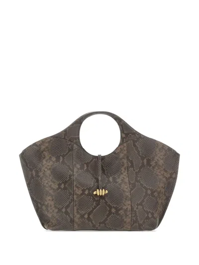Gianni Chiarini Infinity Python-effect Leather Tote Bag In Brown