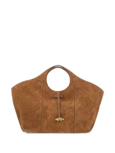 Gianni Chiarini Infinity Suede Tote Bag In Brown