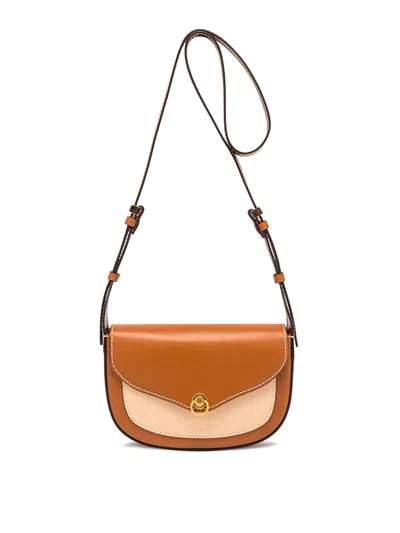 Gianni Chiarini Isa Shoulder Bag In Leather With Flap In Sand