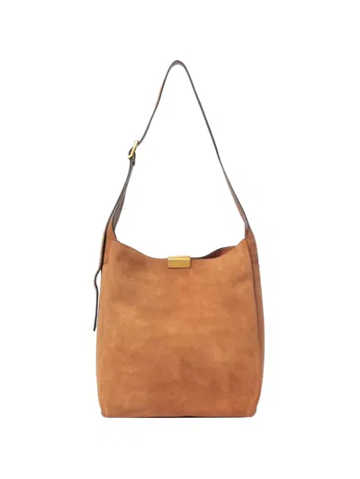 Gianni Chiarini Jo Suede Shoulder Bag In Brown