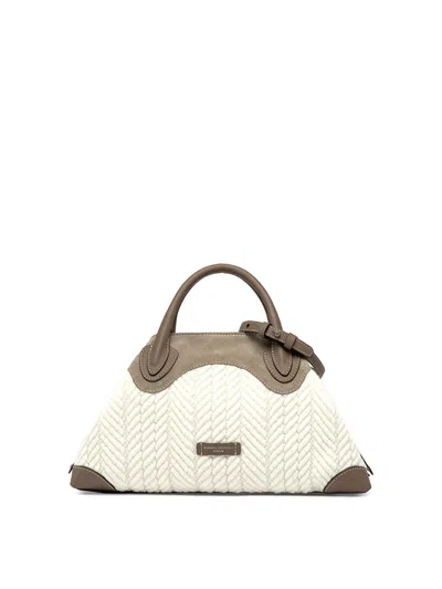 Gianni Chiarini Judy Bowling Bag In Jacquard In Black