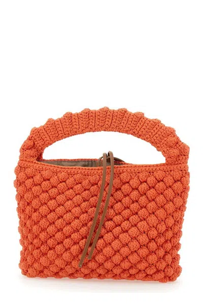 Gianni Chiarini Knitted Tote Bag In Orange