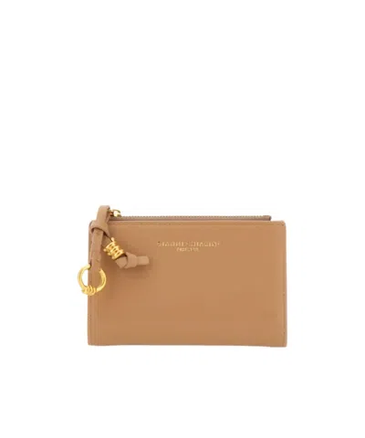 Gianni Chiarini Knot Detail Compact Wallet In Brown