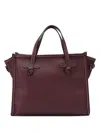Gianni Chiarini Knot Detail Top Handle Tote Bag In Burgundy