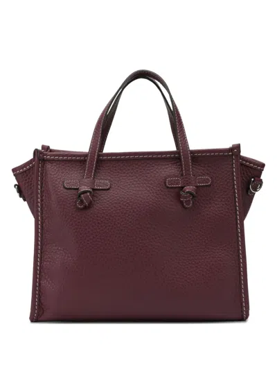 Gianni Chiarini Knot Detail Top Handle Tote Bag In Burgundy