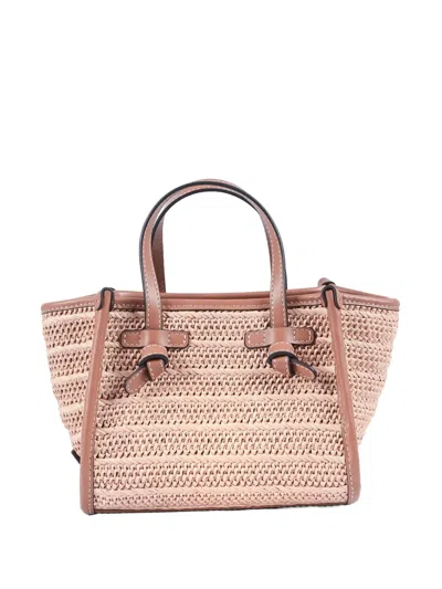 Gianni Chiarini Knot-detail Woven-design Shoulder Bag In Pink