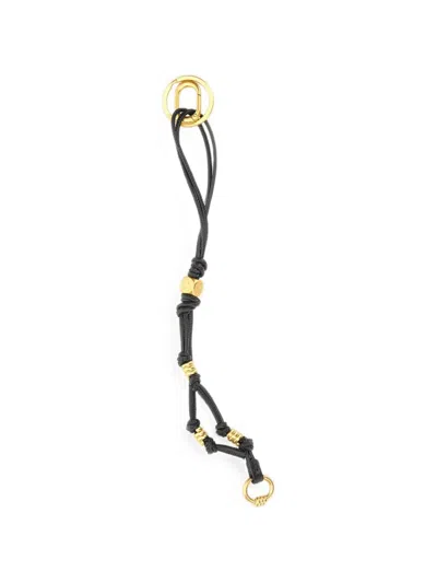 Gianni Chiarini Knotted Detail Keyring In Orange