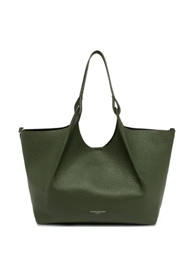 Gianni Chiarini Knotted-handle Leather Tote Bag In Green