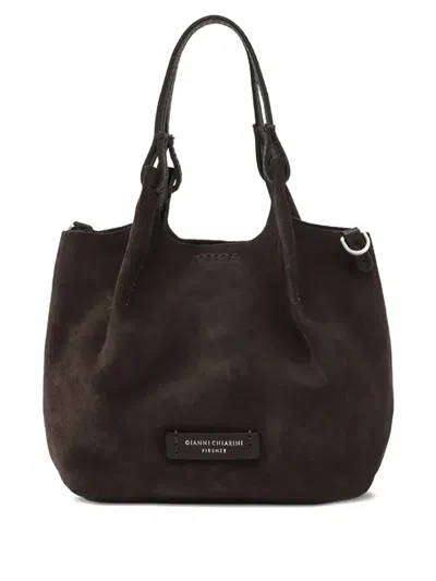 Gianni Chiarini Knotted Suede Shoulder Bag In Brown