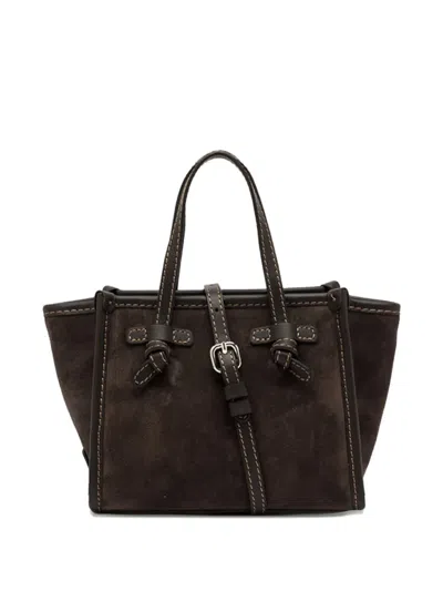 Gianni Chiarini Knotted Suede Tote Bag In Brown