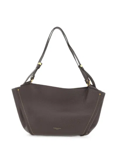 Gianni Chiarini Large Bloom Leather Shoulder Bag In Orange