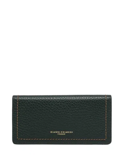 Gianni Chiarini Large Bubble Calf Leather Wallet In Green