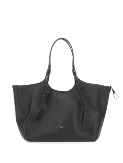 Gianni Chiarini Large Dua Grained Leather Tote Bag In Black