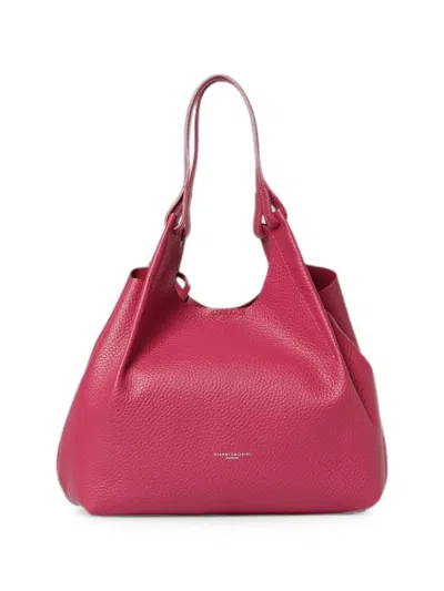 Gianni Chiarini Large Dua Grained Leather Tote Bag In Pink