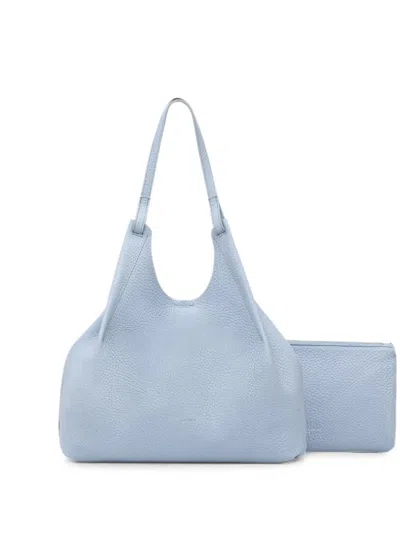 Gianni Chiarini Large Dua Grained Shoulder Bag In Blue